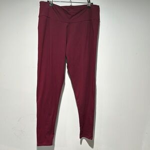 Maroon High-Waisted Leggings